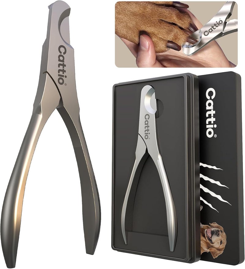 Cattio Dog Nail Clippers - All Steel Material, Built-in Spring,Heavy Duty Dog Nail Trimmer Full Metal Razor Sharp Professional for All Dogs Cats with Thick Toena,Dog Nail Trimmers - Image 1